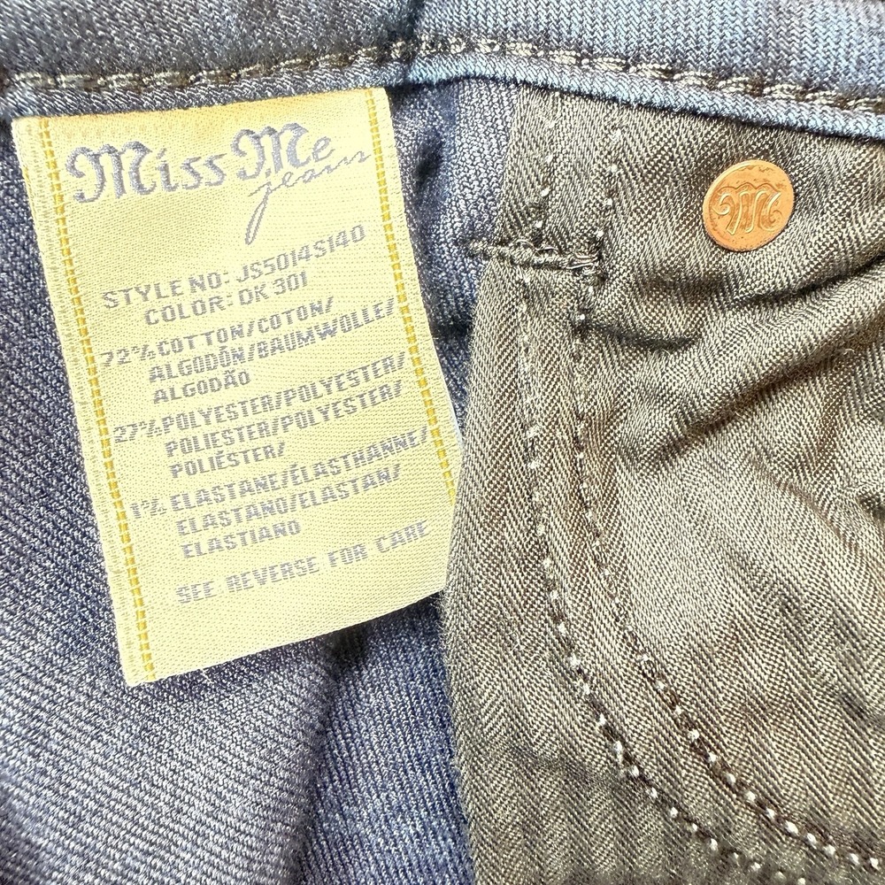 Miss Me Signature Skinny Jeans Womens 30 Dark Wash Low Rise Flap Pocket Stretch - Picture 8 of 13